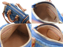 Load image into Gallery viewer, Like new LOUIS VUITTON Micro Speedy Bag Charm M01701 LV Remix Monogram Denim Blue Pre-owned 4b007707 