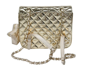 未使用 CHANEL シャネル マトラッセ パテントレザー チェーンリュック ゴールド ランダムプレート AS4649 ゴールド金具 中古 4b007708