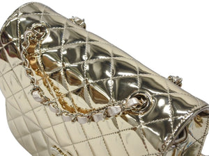 未使用 CHANEL シャネル マトラッセ パテントレザー チェーンリュック ゴールド ランダムプレート AS4649 ゴールド金具 中古 4b007708