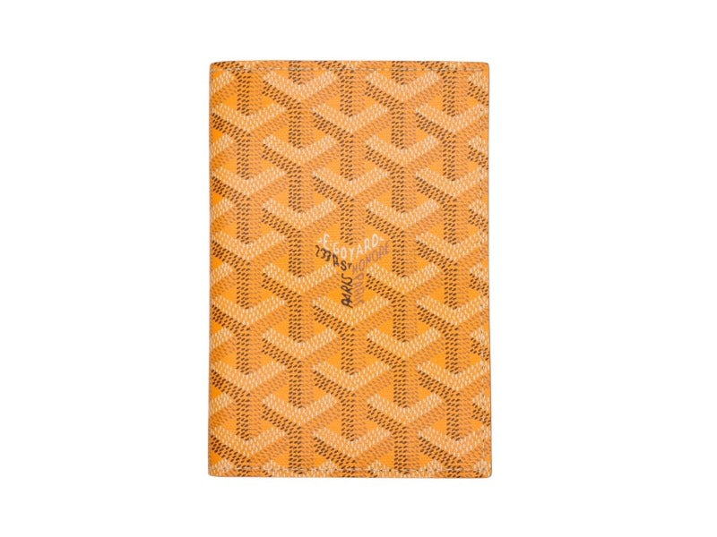 極美品 GOYARD ゴヤール Grenelle グルネル パスポートケース カードケース PVCコーティングキャンバス イエロー 中古 4b007709