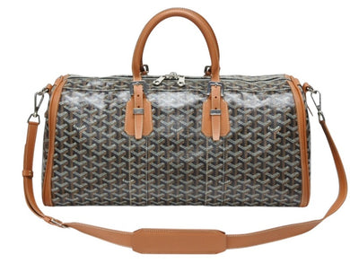 Excellent condition GOYARD Croisjour 45 Boston/Travel Bag in Brown PVC Leather with Silver Hardware, Pre-owned, Item Number 4b007711 