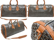 Load image into Gallery viewer, Excellent condition GOYARD Croisjour 45 Boston/Travel Bag in Brown PVC Leather with Silver Hardware, Pre-owned, Item Number 4b007711 