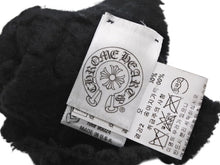 Load image into Gallery viewer, CHROME HEARTS クロムハーツ ミッティング フィンガーレスグローブ クロスパッチ 指切り手袋 ブラック カシミヤ レザー 美品 中古 4b007713