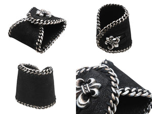 CHROME HEARTS クロムハーツ レザー ブレスレット バングル BSフレア 希少 シルバー925 2005刻印 72.0g 美品 中古 4b007714