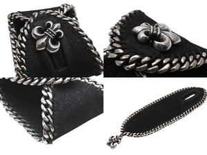 CHROME HEARTS クロムハーツ レザー ブレスレット バングル BSフレア 希少 シルバー925 2005刻印 72.0g 美品 中古 4b007714