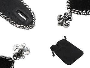 CHROME HEARTS クロムハーツ レザー ブレスレット バングル BSフレア 希少 シルバー925 2005刻印 72.0g 美品 中古 4b007714