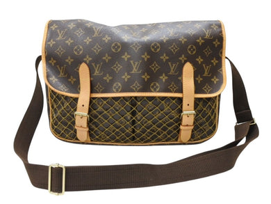 新品同様 LOUIS VUITTON ルイヴィトン ショルダーバッグ コンゴMM M40116 モノグラム PVC レザー ブラウン ゴールド 金具 中古 4b007715