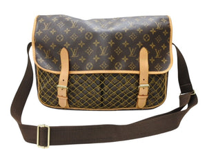 新品同様 LOUIS VUITTON ルイヴィトン ショルダーバッグ コンゴMM M40116 モノグラム PVC レザー ブラウン ゴールド 金具 中古 4b007715