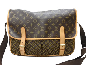 新品同様 LOUIS VUITTON ルイヴィトン ショルダーバッグ コンゴMM M40116 モノグラム PVC レザー ブラウン ゴールド 金具 中古 4b007715