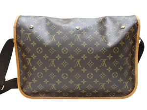 新品同様 LOUIS VUITTON ルイヴィトン ショルダーバッグ コンゴMM M40116 モノグラム PVC レザー ブラウン ゴールド 金具 中古 4b007715