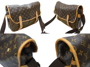 新品同様 LOUIS VUITTON ルイヴィトン ショルダーバッグ コンゴMM M40116 モノグラム PVC レザー ブラウン ゴールド 金具 中古 4b007715