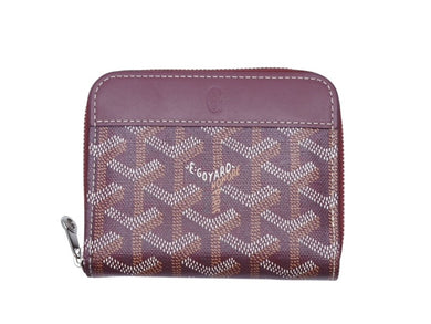 極美品 GOYARD ゴヤール マティニョンPM ラウンドファスナー財布 ボルドー PVCコーティングキャンバス レザー 中古 4b007716 