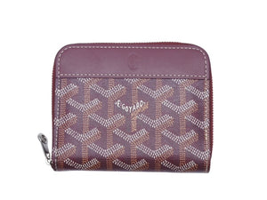極美品 GOYARD ゴヤール マティニョンPM ラウンドファスナー 財布 ボルドー PVCコーティングキャンバス レザー 中古 4b007716