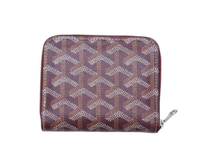 極美品 GOYARD ゴヤール マティニョンPM ラウンドファスナー 財布 ボルドー PVCコーティングキャンバス レザー 中古 4b007716