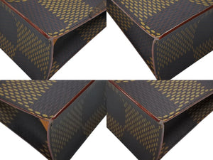 極美品 LOUIS VUITTON ルイヴィトン NIGO LVスクエアード トートバッグ N40355 ブラウン PVC レザー ブラック金具 中古 4b007719
