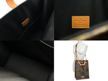 Load image into Gallery viewer, 極美品 LOUIS VUITTON ルイヴィトン NIGO LVスクエアード トートバッグ N40355 ブラウン PVC レザー ブラック金具 中古 4b007719