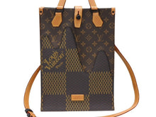 Load image into Gallery viewer, 極美品 LOUIS VUITTON ルイヴィトン NIGO LVスクエアード トートバッグ N40355 ブラウン PVC レザー ブラック金具 中古 4b007719