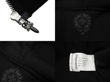 画像をギャラリービューアに読み込む, CHROME HEARTS クロムハーツ 星条旗ジップパーカー ブラックサーマルフーディ― シルバー金具 サイズM 美品 中古 4b007720 