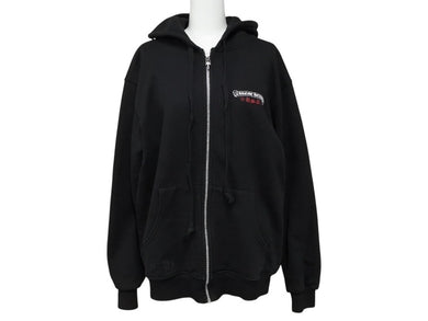 CHROME HEARTS クロムハーツ 星条旗ジップパーカー ブラックサーマルフーディ― シルバー金具 サイズM 美品 中古 4b007720 
