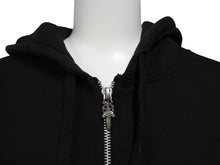 画像をギャラリービューアに読み込む, CHROME HEARTS クロムハーツ 星条旗ジップパーカー ブラックサーマルフーディ― シルバー金具 サイズM 美品 中古 4b007720 