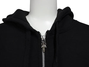 CHROME HEARTS クロムハーツ 星条旗ジップパーカー ブラックサーマルフーディ― シルバー金具 サイズM 美品 中古 4b007720 