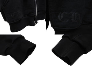 CHROME HEARTS クロムハーツ 星条旗ジップパーカー ブラックサーマルフーディ― シルバー金具 サイズM 美品 中古 4b007720 