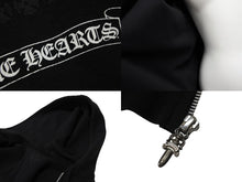 画像をギャラリービューアに読み込む, CHROME HEARTS クロムハーツ 星条旗ジップパーカー ブラックサーマルフーディ― シルバー金具 サイズM 美品 中古 4b007720 