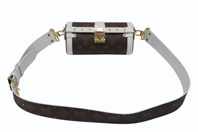極美品 LOUIS VUITTON ルイヴィトン パピヨントランク ショルダーバッグ M81485 モノグラムレザー ブラウン ホワイト ゴールド金具 中古 4b007721