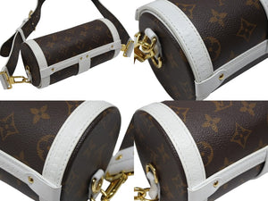 極美品 LOUIS VUITTON ルイヴィトン パピヨントランク ショルダーバッグ M81485 モノグラムレザー ブラウン ホワイト ゴールド金具 中古 4b007721
