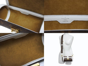 極美品 LOUIS VUITTON ルイヴィトン パピヨントランク ショルダーバッグ M81485 モノグラムレザー ブラウン ホワイト ゴールド金具 中古 4b007721
