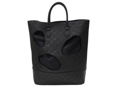 新品同様 LOUIS VUITTON ルイヴィトン コムデギャルソン 川久保玲 トートバッグ M58661 ウィズホールズMM モノグラムアンプラント ブラック 中古4b007722