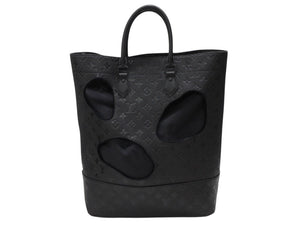 新品同様 LOUIS VUITTON ルイヴィトン コムデギャルソン 川久保玲 トートバッグ M58661 ウィズホールズMM モノグラムアンプラント ブラック 中古4b007722
