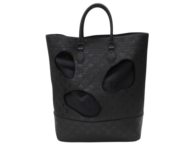 新品同様 LOUIS VUITTON ルイヴィトン コムデギャルソン 川久保玲 トートバッグ M58661 ウィズホールズMM モノグラムアンプラント ブラック 中古4b007722