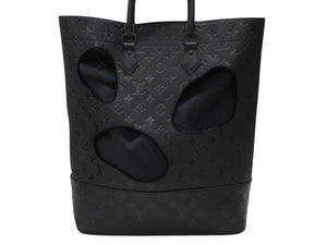 新品同様 LOUIS VUITTON ルイヴィトン コムデギャルソン 川久保玲 トートバッグ M58661 ウィズホールズMM モノグラムアンプラント ブラック 中古4b007722