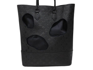 新品同様 LOUIS VUITTON ルイヴィトン コムデギャルソン 川久保玲 トートバッグ M58661 ウィズホールズMM モノグラムアンプラント ブラック 中古4b007722