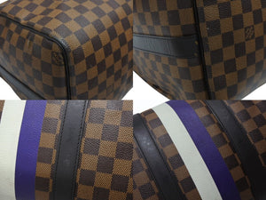 LOUIS VUITTON ルイヴィトン ボストン バッグ キーポル バンドリエール 45 チャップマン ブラザーズ ダミエ キャンバス ブラウン N42700 PVC レザー シルバー金具 美品 中古 4b007725