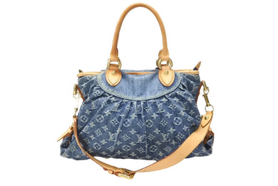 LOUIS VUITTON ルイヴィトン ネオカヴィMM ハンドバッグ M95349 2WAY モノグラム デニム ゴールド金具 美品 中古 4b007726
