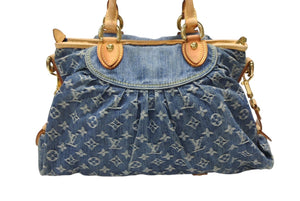 LOUIS VUITTON ルイヴィトン ネオカヴィMM ハンドバッグ M95349 2WAY モノグラム デニム ゴールド金具 美品 中古 4b007726