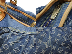 LOUIS VUITTON ルイヴィトン ネオカヴィMM ハンドバッグ M95349 2WAY モノグラム デニム ゴールド金具 美品 中古 4b007726