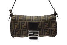 Load image into Gallery viewer, 極美品 FENDI フェンディ マンマバケット ワンショルダーバッグ 2145264240 ズッカ柄 キャンバス レザー ブラウン シルバー金具 中古 4b007732