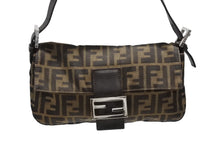 Load image into Gallery viewer, FENDI フェンディ マンマバケット ワンショルダーバッグ 3505 26424 008 ズッカ柄 キャンバス レザー ブラウン シルバー金具 美品 中古 4b007734