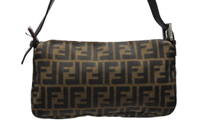 FENDI フェンディ マンマバケット ワンショルダーバッグ 3505 26424 008 ズッカ柄 キャンバス レザー ブラウン シルバー金具 美品 中古 4b007734