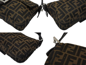 FENDI フェンディ マンマバケット ワンショルダーバッグ 3505 26424 008 ズッカ柄 キャンバス レザー ブラウン シルバー金具 美品 中古 4b007734