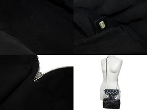 極美品 CHANEL シャネル チェーンショルダーバッグ A57826 25番台 ココマーク キルティング カーフスキン PVC ブラック シルバー金具 中古 4b007743