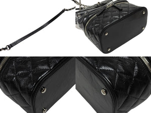 極美品 CHANEL シャネル チェーンショルダーバッグ A57826 25番台 ココマーク キルティング カーフスキン PVC ブラック シルバー金具 中古 4b007743