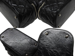 極美品 CHANEL シャネル チェーンショルダーバッグ A57826 25番台 ココマーク キルティング カーフスキン PVC ブラック シルバー金具 中古 4b007743