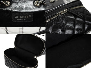 極美品 CHANEL シャネル チェーンショルダーバッグ A57826 25番台 ココマーク キルティング カーフスキン PVC ブラック シルバー金具 中古 4b007743
