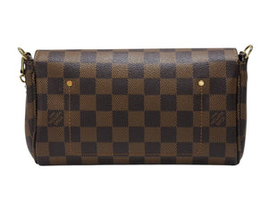 Excellent condition LOUIS VUITTON Favorite PM shoulder bag in Damier canvas, N41276, brown, pre-owned, item number 4b007747 