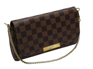 Excellent condition LOUIS VUITTON Favorite PM shoulder bag in Damier canvas, N41276, brown, pre-owned, item number 4b007747 