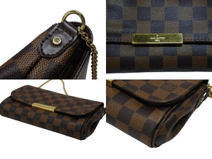 Excellent condition LOUIS VUITTON Favorite PM shoulder bag in Damier canvas, N41276, brown, pre-owned, item number 4b007747 